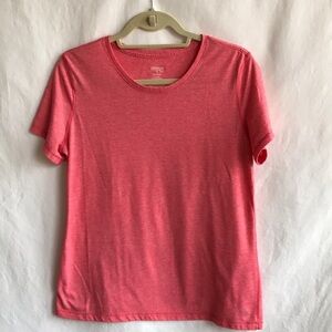 Danskin Now semifitted orange/white heather tee